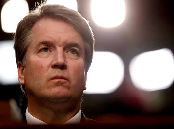 U.S. Supreme Court nominee Judge Brett Kavanaugh listens during his U.S. Senate Judiciary Committee confirmation hearing on Capitol Hill in Washington, U.S., September 4, 2018. REUTERS/Joshua Roberts/File Photo