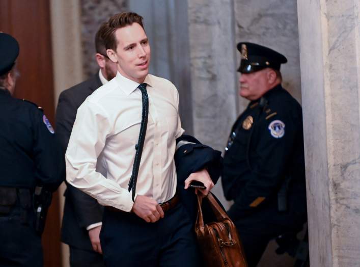 U.S. Sen. Josh Hawley (R-MO) arrives for the continuation of the Senate impeachment trial of President Trump at the U.S. Capitol in Washington, U.S., January 23, 2020. REUTERS/Erin Scott