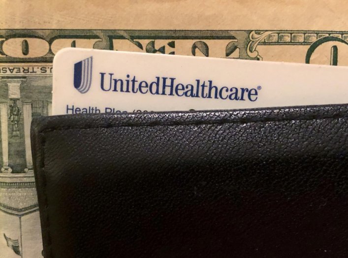 A UnitedHealth Group health insurance card is seen in a wallet in this picture illustration October 14, 2019. REUTERS/Lucy Nicholson/Illustration