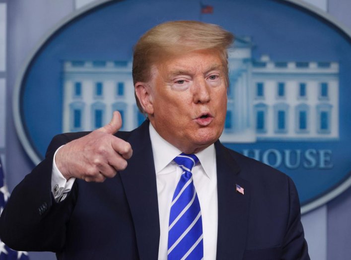 U.S. President Donald Trump addresses the daily coronavirus task force briefing at the White House in Washington, U.S., April 23, 2020. REUTERS/Jonathan Ernst