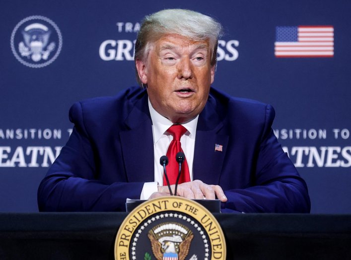 U.S. President Donald Trump speaks during a roundtable discussion with members of the faith community, law enforcement and small business at Gateway Church Dallas Campus in Dallas, Texas, U.S., June 11, 2020. REUTERS/Jonathan Ernst