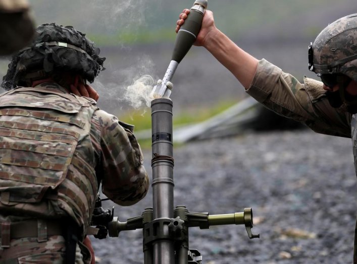 U.S. Military Academy (USMA) cadets wear protective face masks as they fire live mortar shells from an artillery weapon during tactical and physical training activities as part of Cadet Summer Training at West Point, New York, U.S., August 7, 2020. REUTER