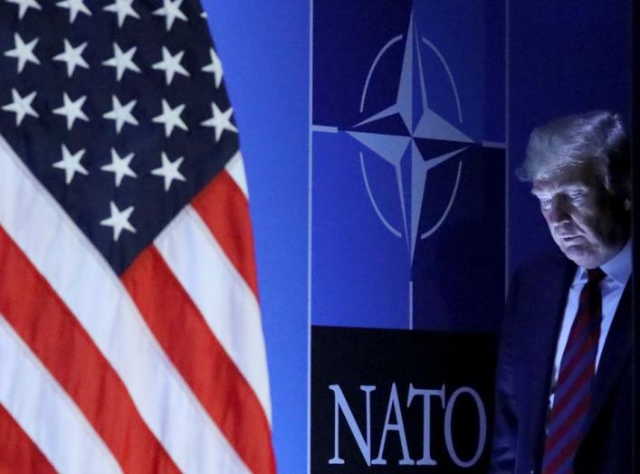 U.S. President Donald Trump arrives to hold a news conference after participating in the NATO Summit in Brussels, Belgium July 12, 2018. REUTERS/Reinhard Krause TPX IMAGES OF THE DAY