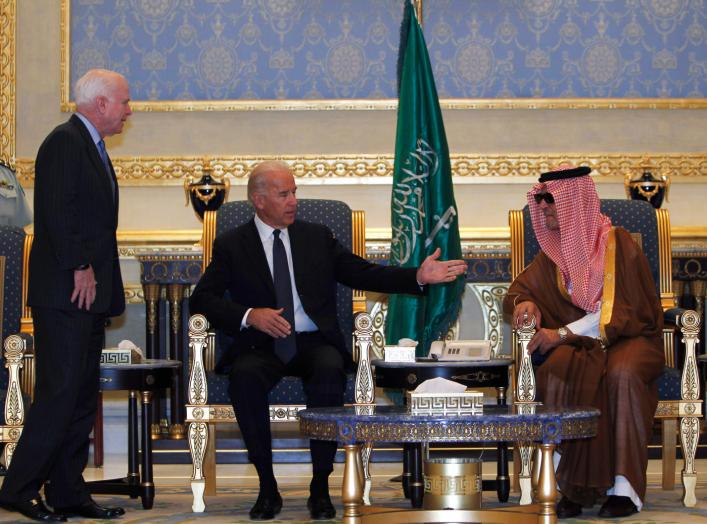 October 27, 2011. Biden led an American delegation to offer his condolences on the death of late Saudi Crown Prince Sultan bin Abdul-Aziz Al Saud. REUTERS/Fahad Shadeed