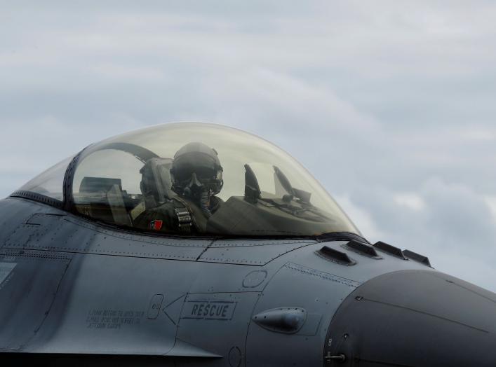 A pilot of a F-16 fighter jet attends a military drill at Zhi-Hang Air Base in Taitung, Taiwan January 30, 2018. REUTERS/Tyrone Siu