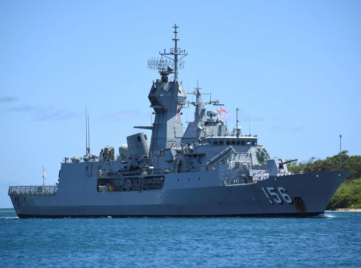 Royal Australian Navy frigate HMAS Toowoomba arrives in preparation for Rim of the Pacific (RIMPAC) military exercises at Joint Base Pearl Harbor-Hickam, Hawaii, U.S. June 25, 2018. Picture taken June 25, 2018. U.S. Navy/Mass Communication Specialist 1st 