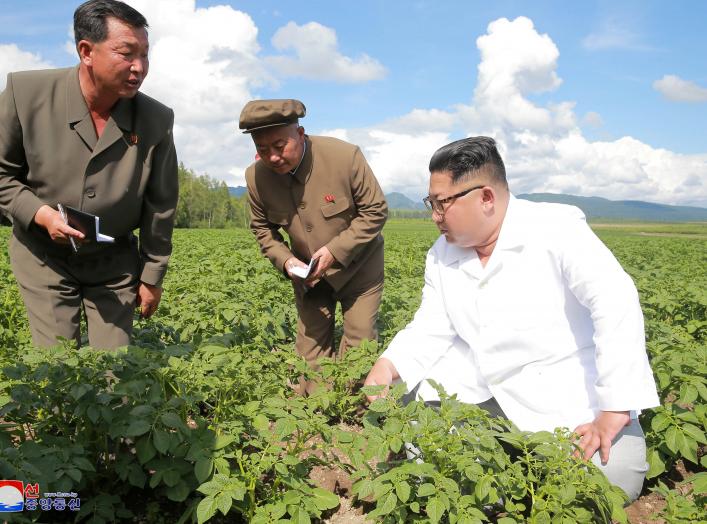 North Korea leader Kim Jong Un inspects Chunghung farm in Samjiyon County in this undated photo released by North Korea's Korean Central News Agency (KCNA) on July 10, 2018. KCNA/via REUTERS