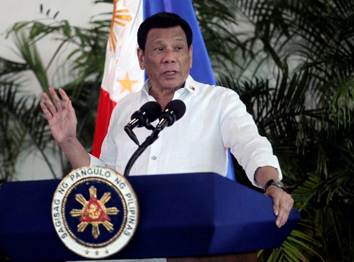 President Rodrigo Duterte speaks after his arrival, from a visit in Israel and Jordan at Davao International airport in Davao City in southern Philippines, September 8, 2018. REUTERS/Lean Daval Jr.