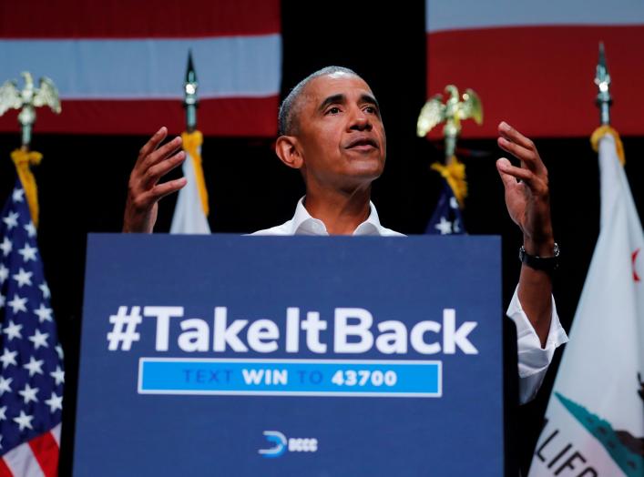 Former U.S. President Barack Obama participates in a political rally for California Democratic candidates during an event in Anaheim, California, U.S., September 8, 2018. REUTERS/Mike Blake TPX IMAGES OF THE DAY