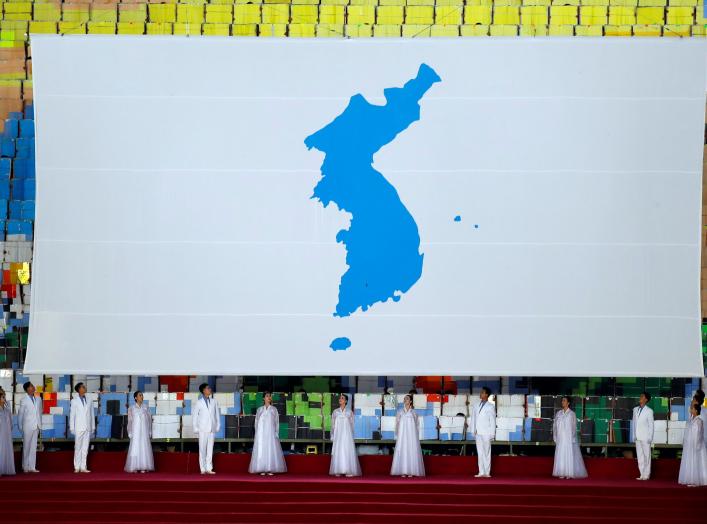 The performance titled "the Glorious Country" is pictured at the May Day Stadium in Pyongyang, North Korea, September 19, 2018. Pyeongyang Press Corps/Pool via REUTERS