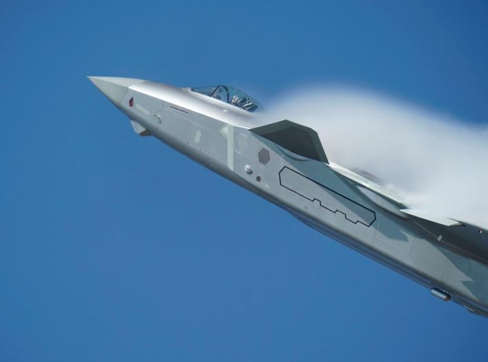 A J-20 stealth fighter of Chinese People's Liberation Army Air Force (PLAAF) performs during the China International Aviation and Aerospace Exhibition, or Zhuhai Airshow in Zhuhai, Guangdong province, China November 6, 2018. REUTERS/Stringer ATTENTION EDI