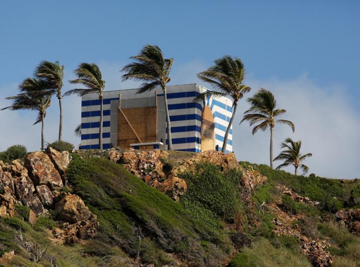 A building is seen at Little St. James Island, one of the properties of financier Jeffrey Epstein, near Charlotte Amalie, U.S. Virgin Islands August 17, 2019. REUTERS/Marco Bello