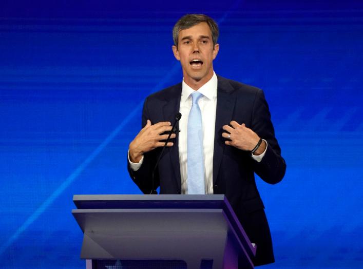 Former Rep. Beto O'Rourke speaks during the 2020 Democratic U.S. presidential debate in Houston, Texas, U.S., September 12, 2019. REUTERS/Mike Blake