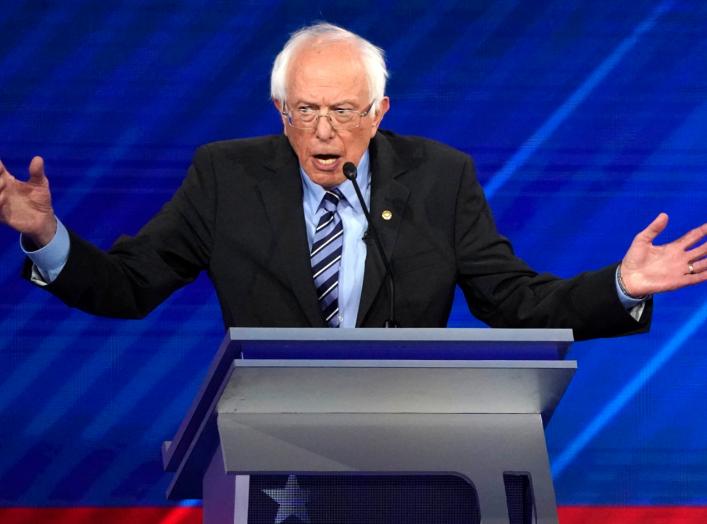 Senator Bernie Sanders speaks during the 2020 Democratic U.S. presidential debate in Houston, Texas, U.S. September 12, 2019. REUTERS/Mike Blake