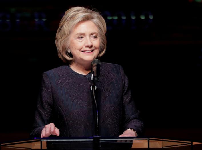 Former U.S. Secretary of State Hillary Clinton speaks during funeral services for the late U.S. Representative Elijah Cummings (D-MD) at the New Psalmist Baptist Church in Baltimore, Maryland, U.S., October 25, 2019. Julio Cortez/Pool via REUTERS