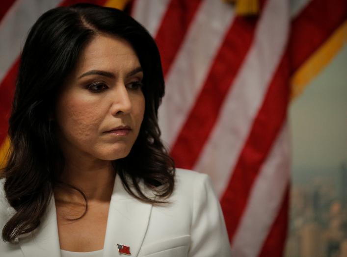 2020 Democratic U.S. presidential candidate and U.S. Rep. Tulsi Gabbard speaks during a news conference at the The 9/11 Tribute Museum in New York City, U.S., October 29, 2019. REUTERS/Brendan McDermid