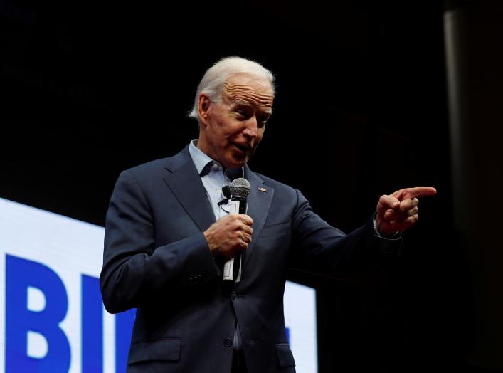 Democratic 2020 U.S. presidential candidate and former U.S. Vice President Joe Biden speaks during the Teamsters Vote 2020 Presidential Forum in Cedar Rapids, Iowa, U.S., December 7, 2019. REUTERS/Shannon Stapleton