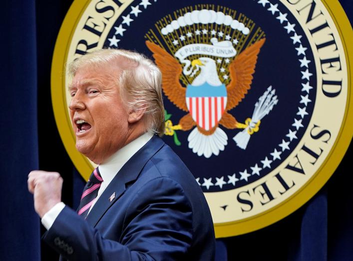 U.S. President Donald Trump speaks during the "White House Summit on Transforming Mental Health Treatment to Combat Homelessness, Violence, & Substance Abuse" at the White House in Washington, U.S., December 19, 2019. REUTERS/Joshua Roberts