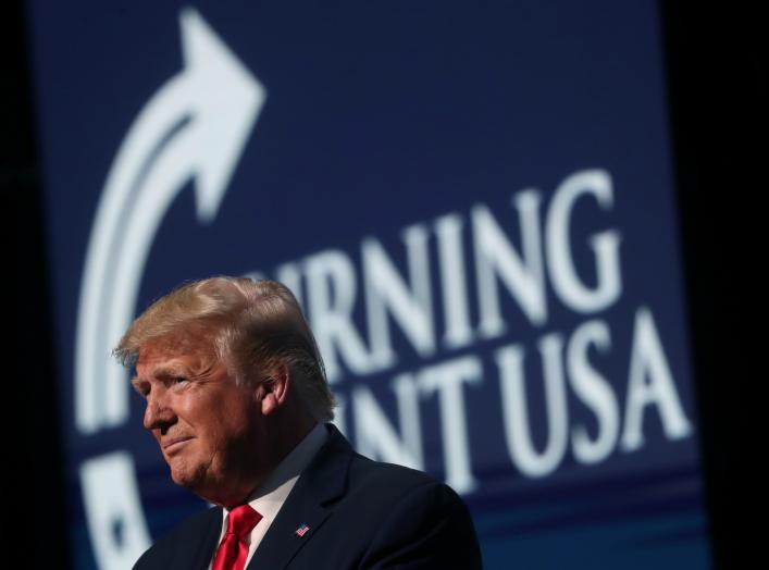 U.S. President Donald Trump delivers remarks at the Turning Point USA Student Action Summit at the Palm Beach County Convention Center in West Palm Beach, Florida, U.S. December 21, 2019. REUTERS/Leah Millis