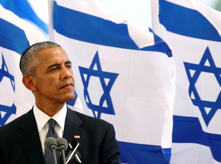 U.S. President Barack Obama speaks at the funeral service of former Israeli President Shimon Peres at the Mount Herzl cemetery in Jerusalem, September 30, 2016. REUTERS/Kevin Lamarque TPX IMAGES OF THE DAY