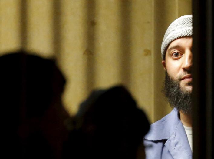 Convicted murderer Adnan Syed leaves the Baltimore City Circuit Courthouse in Baltimore, Maryland February 5, 2016. The Maryland man whose 2000 murder conviction was thrown into question by the popular "Serial" podcast