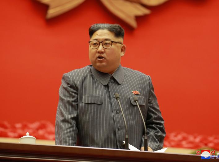 North Korean leader Kim Jong Un makes a closing remark at 5th Conference of Cell Chairpersons of the Workers' Party of Korea (WPK) on December 23