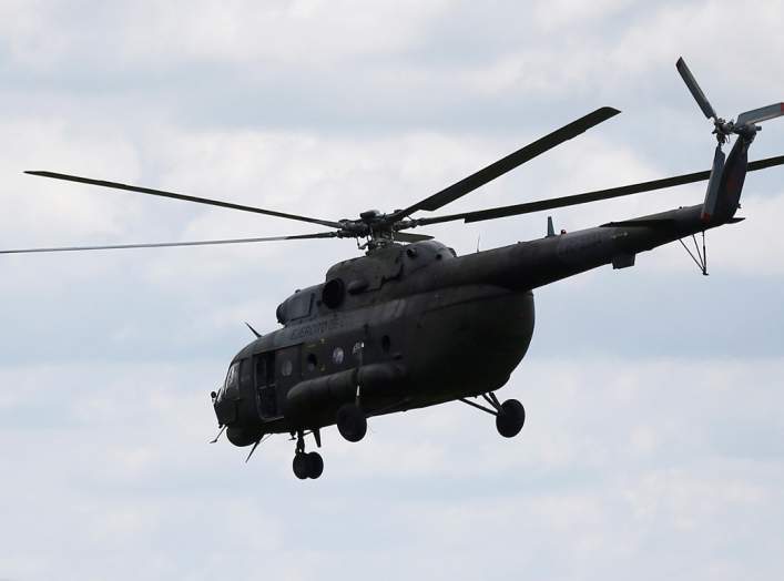 A Russian-made MI-17 helicopter of the Colombian army is seen flying in Meta, Colombia January 14, 2018. 