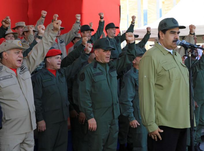 Venezuela's President Nicolas Maduro attends a military parade with the National Bolivarian Militia in Caracas, Venezuela December 17, 2018. Miraflores Palace/Handout via REUTERS ATTENTION EDITORS - THIS PICTURE WAS PROVIDED BY A THIRD PARTY