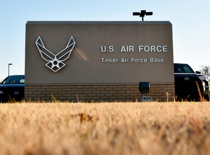 An entry gate is seen at Tinker Air Force Base, Oklahoma, U.S. November 26, 2018. Picture taken November 26, 2018. To match Special Report USA-MILITARY/CONSTRUCTION REUTERS/Nick Oxford