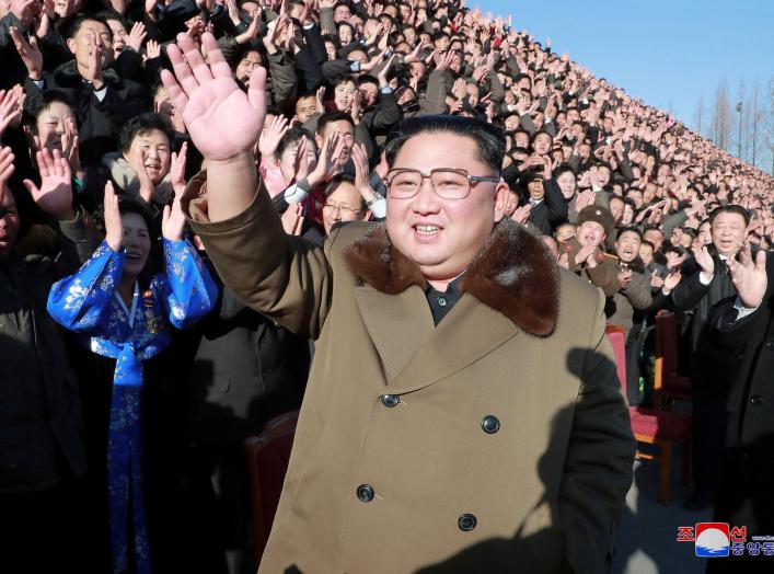 North Korean leader Kim Jong Un meets with participants in the 4th National Meeting of Activists in Agricultural Field in Pyongyang, North Korea, in this undated picture released by North Korea's Korean Central News Agency (KCNA) on December 28, 2018. KCN