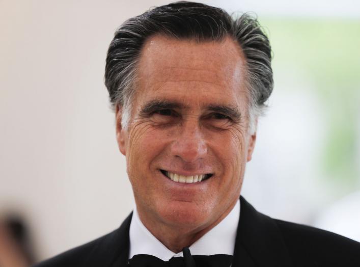 FILE PHOTO: Mitt Romney arrives at the Metropolitan Museum of Art Costume Institute Gala (Met Gala) to celebrate the opening of “Heavenly Bodies: Fashion and the Catholic Imagination” in the Manhattan borough of New York, U.S., May 7, 2018. REUTERS/Carlo 