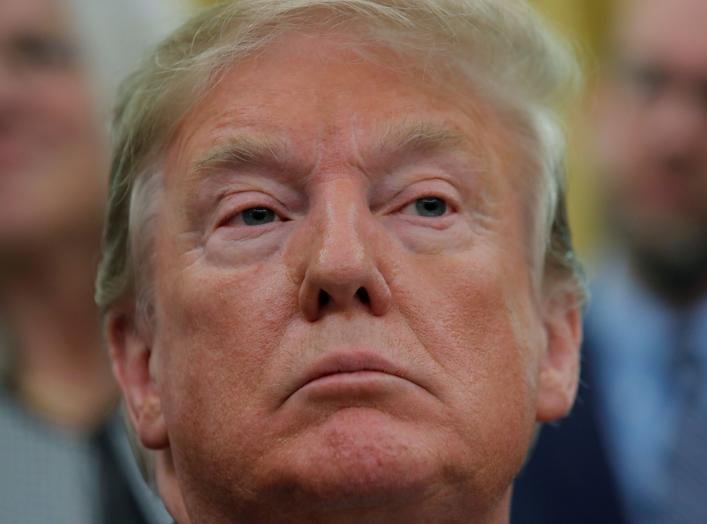 U.S. President Donald Trump looks on as he participates in a signing ceremony of "Space Policy Directive 4," to establish a Space Force as the sixth branch of the Armed Forces, in the Oval Office at the White House in Washington, U.S., February 19, 2019. 