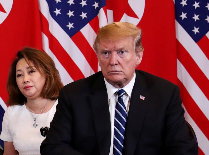 U.S. President Donald Trump meets North Korean leader Kim Jong Un during the one-on-one bilateral meeting at the second North Korea-U.S. summit in the Metropole hotel in Hanoi, Vietnam February 28, 2019. REUTERS/Leah Millis