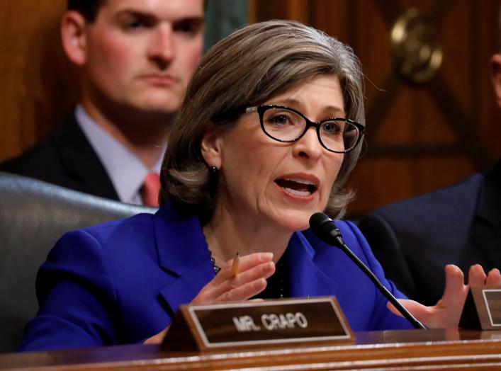 U.S. Senator Joni Ernst (R-IA) asks a question as U.S. Attorney General William Barr testifies before a Senate Judiciary Committee hearing entitled "The Justice Department's Investigation of Russian Interference with the 2016 Presidential Election"