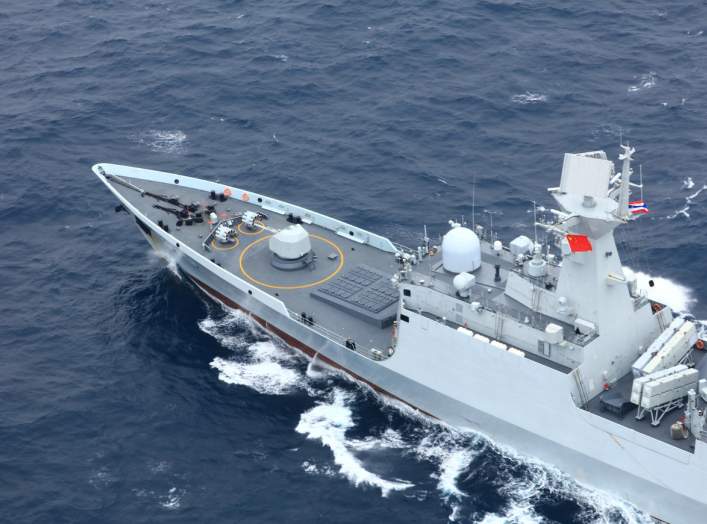 Chinese People's Liberation Army (PLA) Navy’s guided-missile frigate Yueyang takes part in a China-Thailand joint naval exercise in waters off the southern port city of Shanwei, Guangdong province, China May 6, 2019.