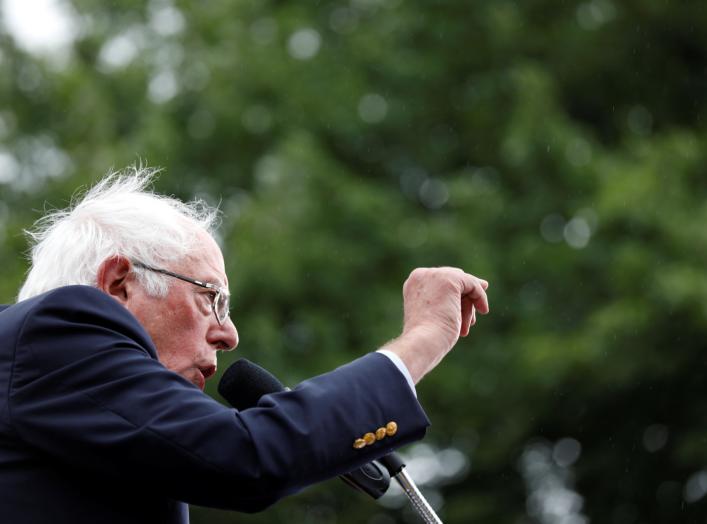 Democratic U.S. presidential candidate Senator Bernie Sanders speaks at the Polk County Democrats Steak Fry in Des Moines, Iowa U.S., September 21, 2019. REUTERS/Kathryn Gamble