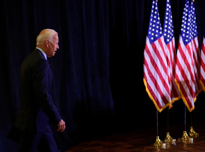 Former U.S. Vice President and Democratic presidential hopeful Joe Biden walks as he prepares to make a statement during an event in Wilmington, Delaware, U.S., September 24, 2019. REUTERS/Bastiaan Slabbers