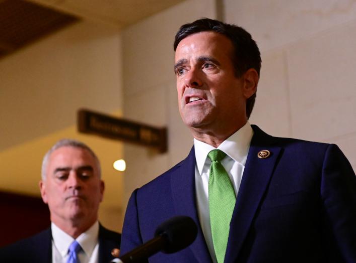 Rep. John Ratcliffe (R-TX) speaks to reporters during a House Intelligence Committee closed-door hearing on a whistleblower complaint about President Donald Trump's dealings with Ukraine, on Capitol Hill in Washington, U.S., October 4, 2019.