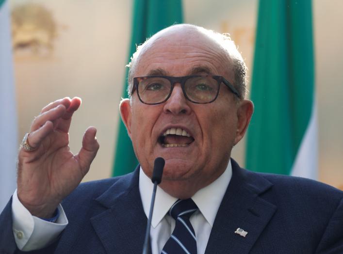 Former New York City Mayor Rudy Giuliani speaks in New York City, New York, U.S., September 24, 2019. REUTERS/Shannon Stapleton