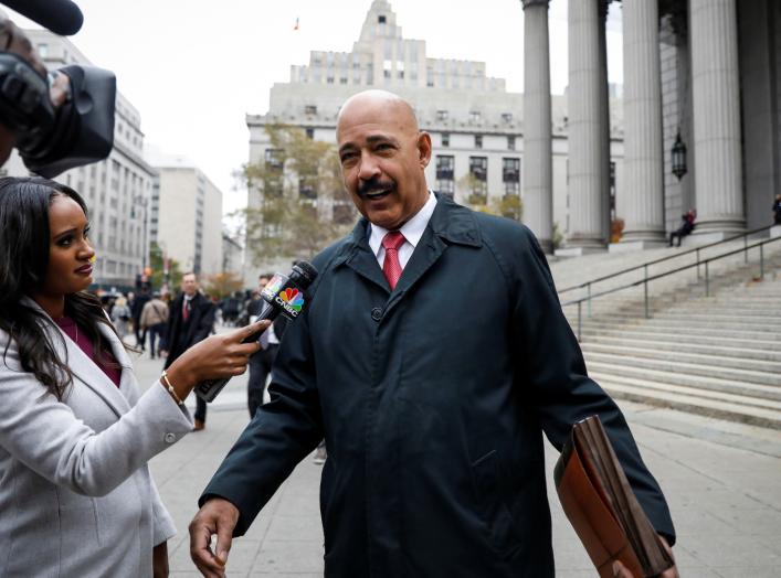 Theodore Wells, the lawyer for Exxon, speaks to a reporter after exiting New York State Supreme Court in the Manhattan borough of New York City, U.S., November 7, 2019. REUTERS/Brendan McDermid