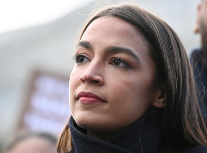 Rep. Alexandria Ocasio-Cortez announces introduction of public housing legislation as part of the Green New Deal in Washington, U.S. November 14, 2019. REUTERS/Erin Scott