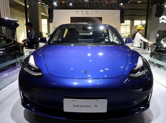 A China-made Tesla Model 3 electric vehicle is seen ahead of the Guangzhou auto show in Guangzhou, Guangdong province, China November 21, 2019. REUTERS/Yilei Sun