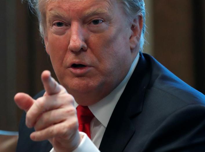 U.S. President Donald Trump speaks during a meeting to "discuss fighting human trafficking on the southern border" in the Cabinet Room of the White House in Washington, U.S., February 1, 2019. REUTERS/Jim Young