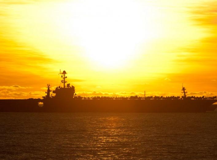 The aircraft carrier USS George Washington (CVN 73) steams through the South China Sea July 8, 2012. George Washington was under way conducting maritime security operations and theater security cooperation efforts in the U.S. 7th Fleet area of responsibil