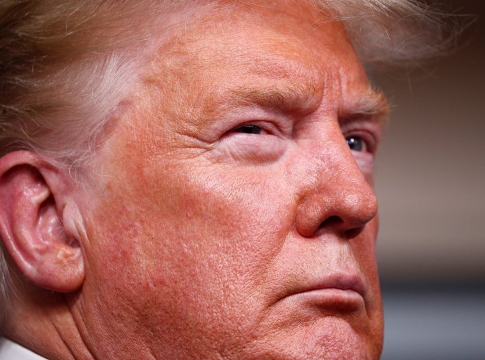 .S. President Donald Trump faces the daily coronavirus response briefing at the White House in Washington, U.S., March 31, 2020. REUTERS/Tom Brenner