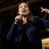 U.S. Representative Alexandria Ocasio Cortez (D-NY) speaks to introduce Democratic U.S. presidential candidate Senator Bernie Sanders at a campaign rally and concert at the University of New Hampshire one day before the New Hampshire presidential primary 