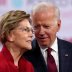 Democratic U.S. presidential candidates Senator Elizabeth Warren and former Vice President Joe Biden talk onstage before the start of the sixth Democratic presidential candidates campaign debate at Loyola Marymount University in Los Angeles, California, U