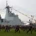 People's Liberation Army Navy soldiers perform in front of destroyer Yinchuan at a naval base in Hong Kong, China July 8, 2017. REUTERS/Bobby Yip